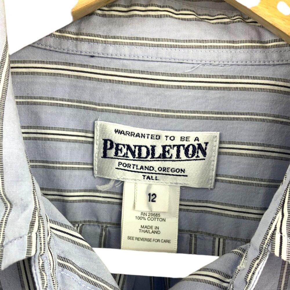 Pendleton 100% Cotton Blue Striped Button Down Co… - image 3